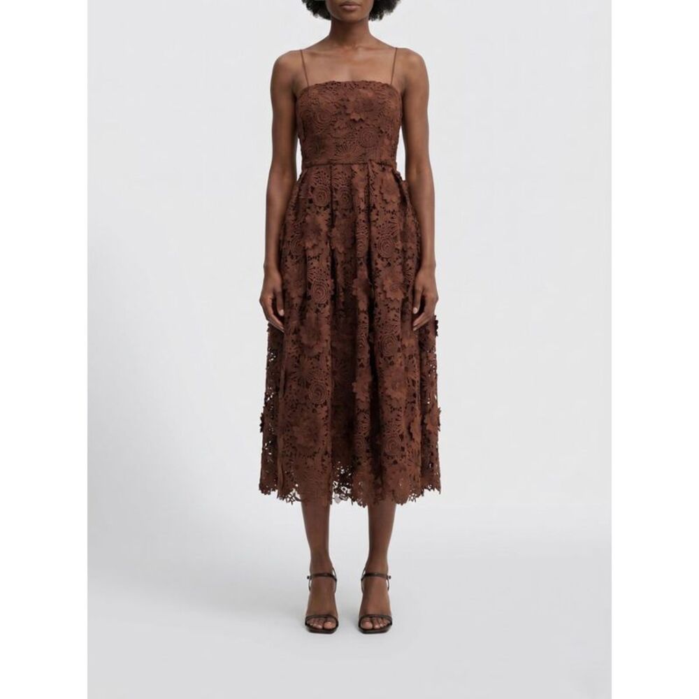 Rotate Women Rotate Macrame Midi Dress